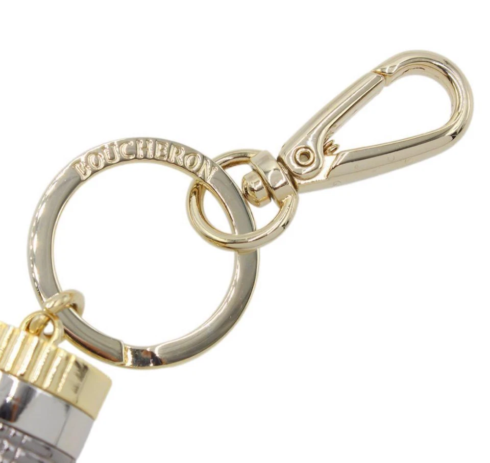 Boucheron Keychain Quatre Tassel Fringe Brown Three Gold with Box Unused - Image 3 of 4
