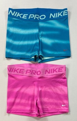 Women's Nike Pro Dri-Fit 3'' Mid Rise Striped Compression Shorts