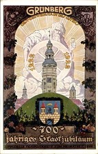 Wappen Ak Zielona Góra Grünberg Schlesien, 700jähriges... - 11189505