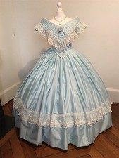 1860s Vintage Wedding Dress Victorian Sissi Princess Southern Belle Ball Gown