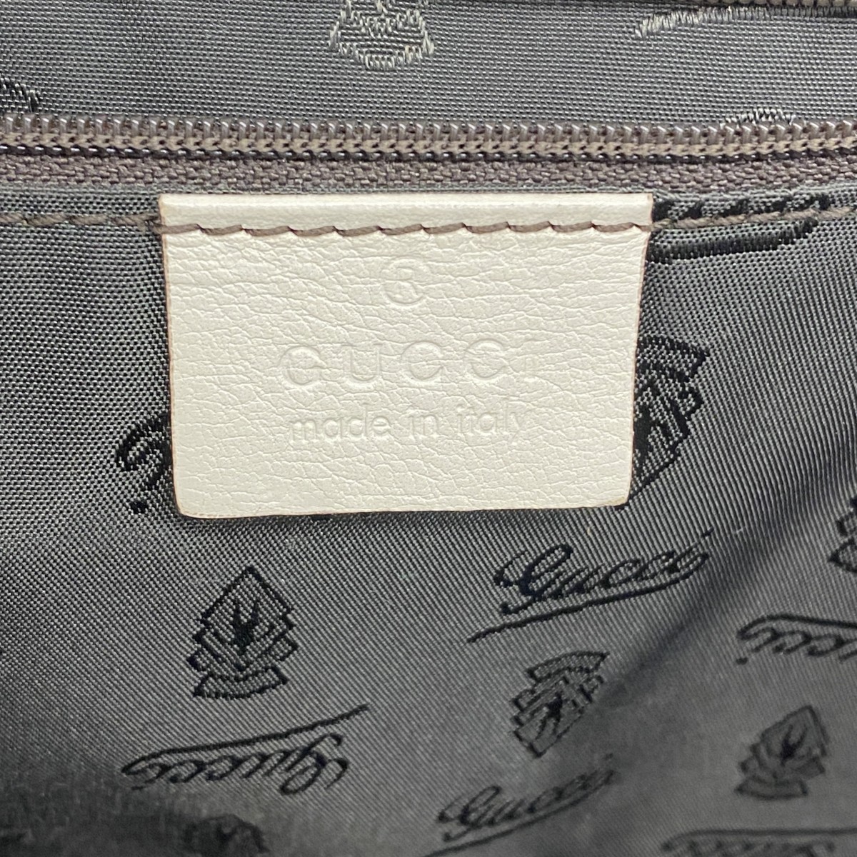 Gucci Guccissima Leather Tote Bag White Champagne Gold Made in Italy thumbnail 5