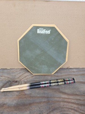 Evans RealFeel Drum Practice Pad 12'' Double Sided Recycled Rubber & Guns N Roses