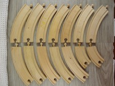 Train Track Curved Double Sided Wooden Toy Replacement Lot 14 READ