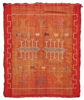 Rare Hand Knotted Vintage Morocco Sumouk Kilim Silk Area Rug 5 x 3 Ft