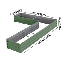 Galvanised Raised Garden Bed Flower Trough Metal Planter Box with Open Bottom