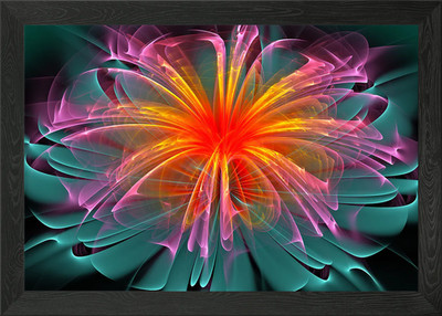 Glasfaser Blume, digital fraktal gerahmtes Wandbild Poster Leinwanddruck Bild