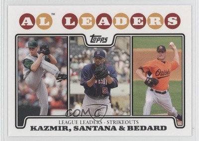 2008 Topps League Leaders Scott Kazmir Johan Santana Erik Bedard #322 2u3