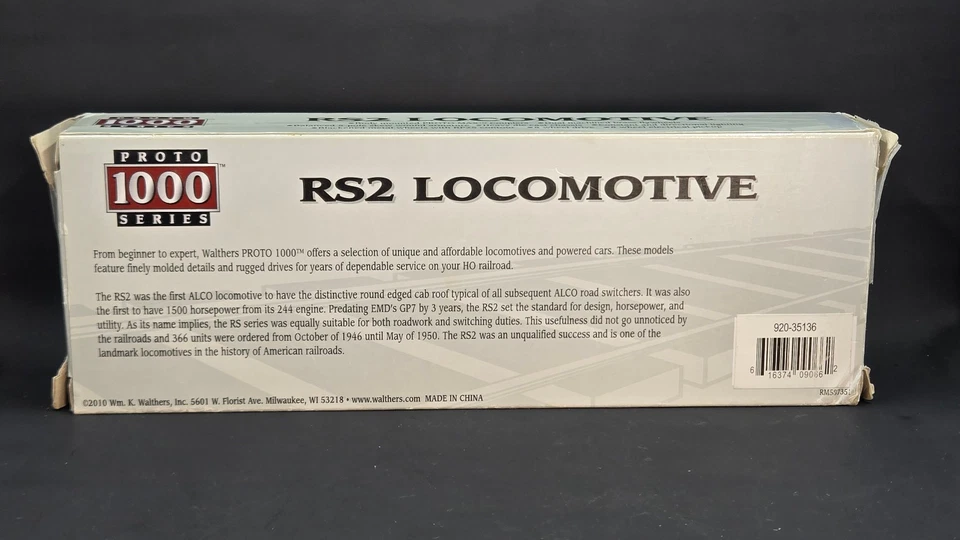 Proto 1000 Series HO Alco RS2 B&M #1503 920-35136 Locomotive, Original Box - Image 4 of 4