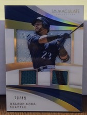 Nelson Cruz , 2018 Panini Immaculate Collection , Dual Patch , 20/49