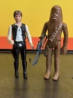 1977 Vintage Kenner Star Wars Han Solo & Chewbacca Action Figure Lot