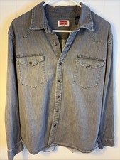 Wrangler Men s L Gray Snap Down Shirt