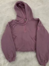 Alo Yoga Woman  s Pink Stadium Half Zip Cropped Hoodie Or Sweatshirt Size Small