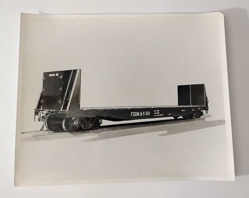 An Original FDDM & S 501 Pulpwood Rack Car 8” x 10” B&W Print