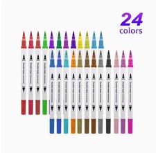24 Colors Dual Tips Brush Drawing Pens Watercolor Art Markers Set for Coloring
