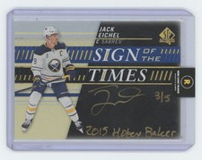 2019-20 SP Authentic Sign of the Times Gold /5 Jack Eichel Auto 3/5 #SOTT-JE