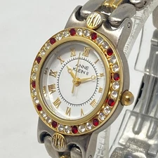 Anne Klein II Watch Women 26mm Silver Gold Tone Interchangeable Bezels New Batt