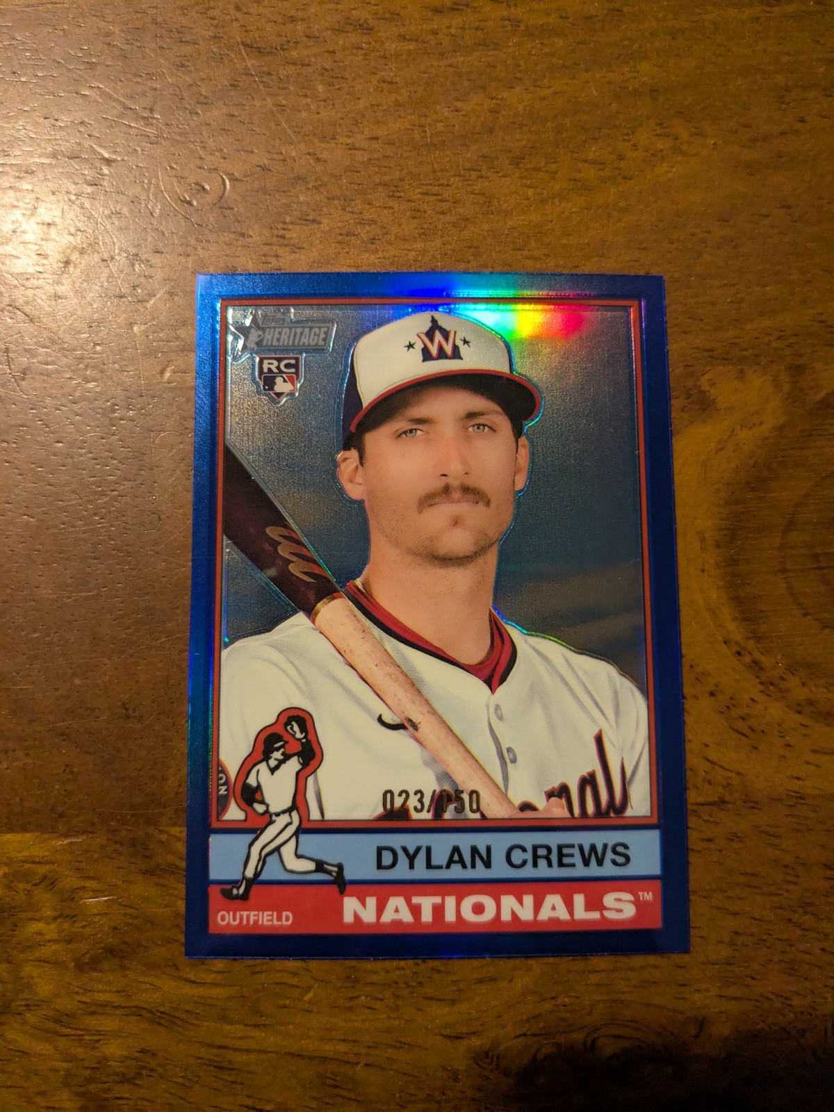 2025 Topps Heritage #247 Dylan Crews Chrome Blue Refractor #/150