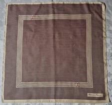 SCARF VINTAGE AUTHENTIC ETIENNE AIGNER LOGO BELTS BEIGE RED SILK 26" SQUARE