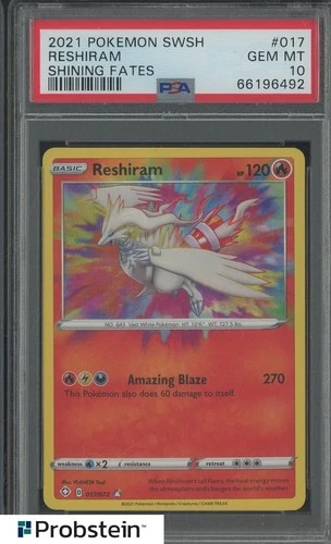 2021 Pokemon SWSH Shining Fates #017 Reshiram PSA 10 GEM MINT