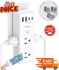Surge Protector Outlet Extender - with Rotating Plug, 6 AC Multi Plug 4 USB Port