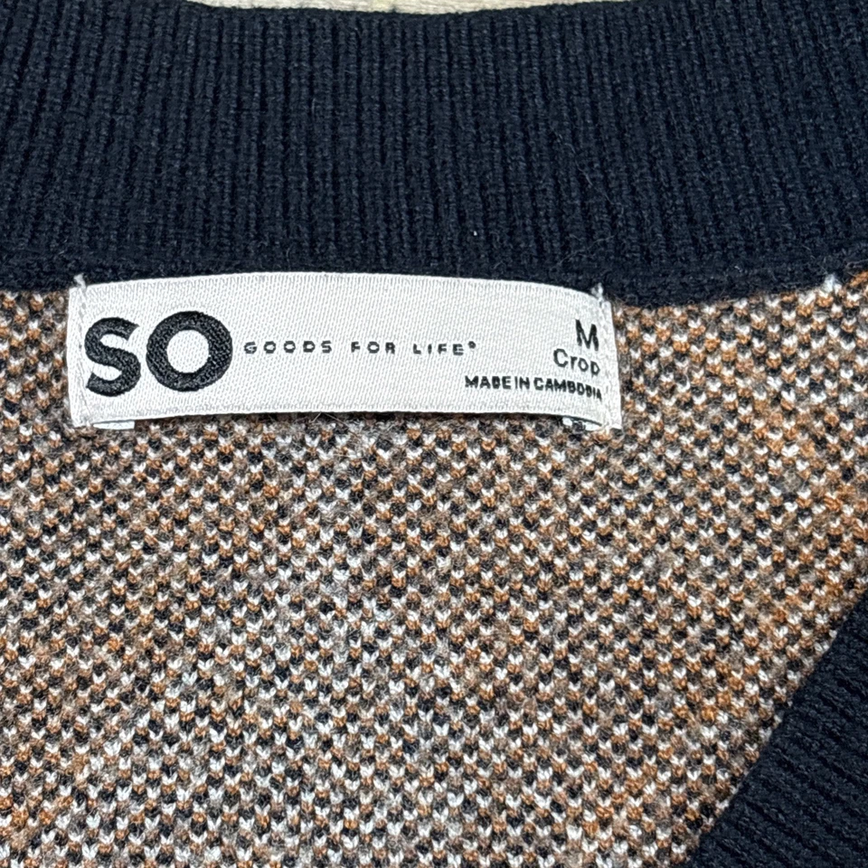 Blusa Sonoma Goods For Life Argyle feminina média preta branca  - Imagem 4 de 4