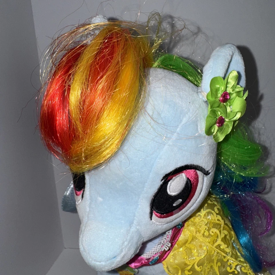 Build A Bear My Little Pony Rainbow Dash Peluche Poni Azul CAPA Brillante Zapatos Arco Foto 2 de 4
