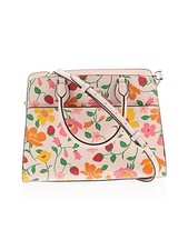 Kate Spade Pink Leather Madison Strawberry Fruit Garden Floral Satchel Bag Purse