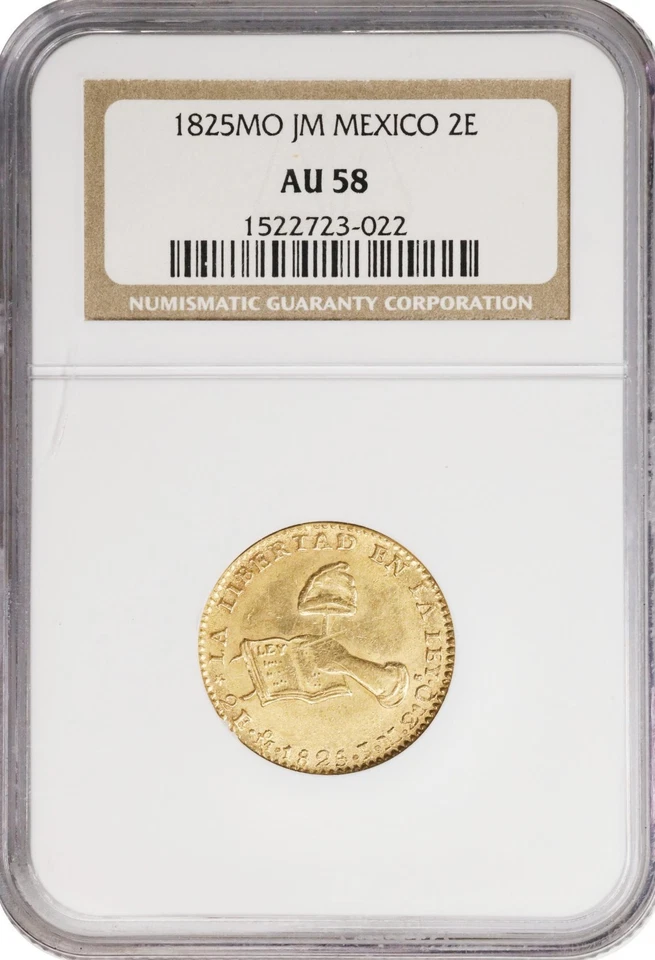 Mexico Gold 2 Escudos 1825-Mo JM Mexico City mint, NGC AU-58! Lustrous Near Mint - Image 3 of 4