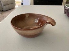 Frankoma Pottery Soup Cereal Bowl Lug Handle Plainsman Brown 6" x 2.5" EUC