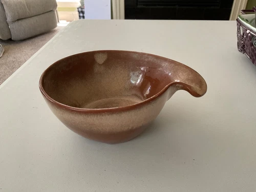 Frankoma Pottery Soup Cereal Bowl Lug Handle Plainsman Brown 6" x 2.5" EUC