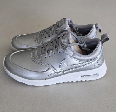 Women Size 6 Nike Air Max Thea SE Metallic Silver Trainers (861674 001)