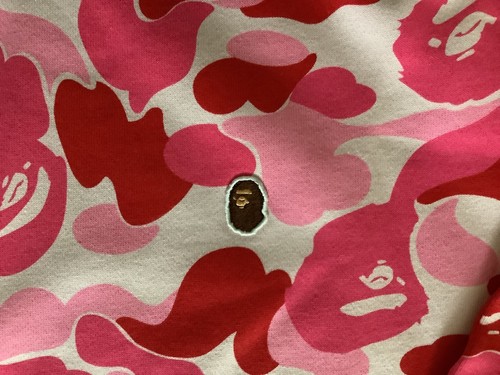 Authentic a bathing ape bape abc camo pullover hoodie pink L new rare - Picture 2 of 13