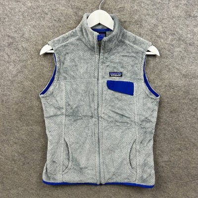 Patagonia Fleece Womens Medium Grey Re Tool Vest Snap T Polartec Deep Pile Gilet