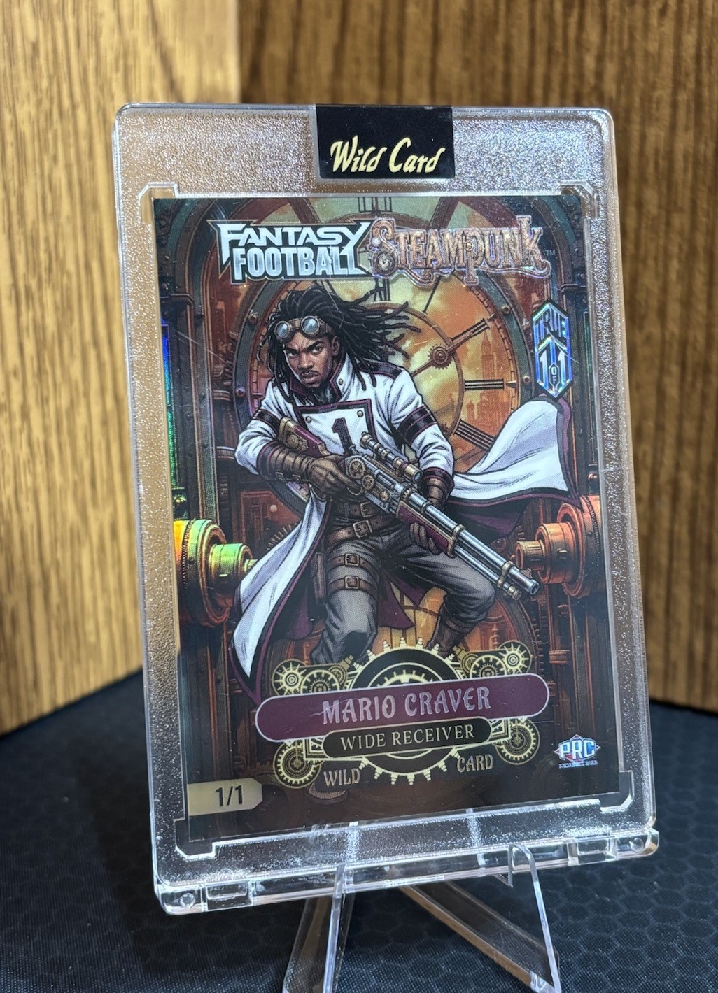 Mario Craver Auto True 1/1 Punks 2026 Wild Card Steampunk Fantasy Football view 3