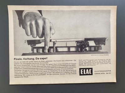ELAC Miracord Plattenspieler Kiel 1963 Vintage Ad Werbung Reklame