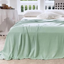 Cooling Waffle Blanket Queen Size 100 Percent Rayon Derived From Bamboo Bedding