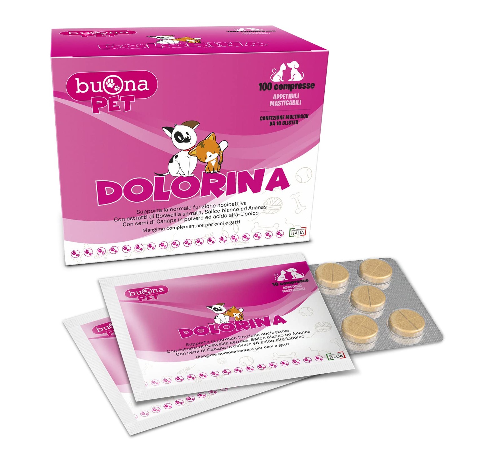 Dolorina Buona Pet 100 cpr: Antinfiammatorio Naturale Cane e Gatto