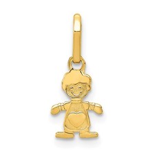 14k Yellow Gold Polished Little Boy Pendant Perfect Gift for Her