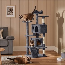54in Cat Tree Tower Condo with Scratching Post for Kittens Pet House Furniture