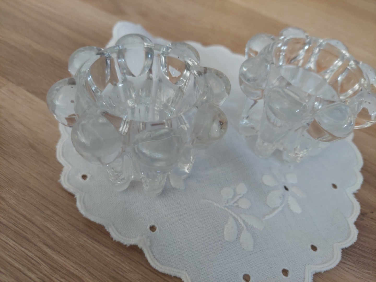 Kerzenhalter Paar Vintage Retro 1960s/70s Reims France French Glas