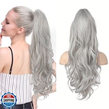 LONAI Claw Clip Ponytail Extension for Women 24 Inch Curly Wavy Ponytails Ext