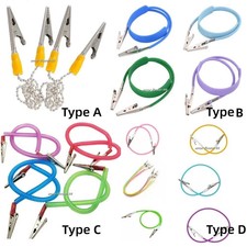 4 Types Dental Autoclavable Bib Clips Flexible Silicone Chain Napkin Holder Clip