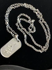 Michael Anthony - Van Halen Sterling Silver Dog Tag Necklace + Signed Bottle