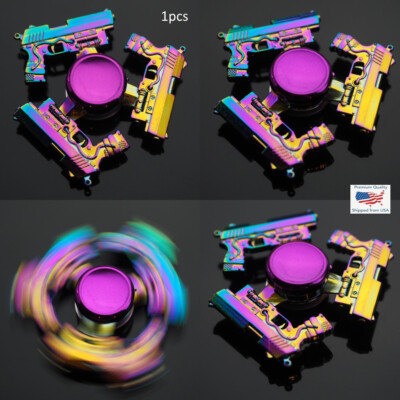 Futuristic Fidget Pistol Futuristic - Hand Fidget SIGN Spinner EDC Neon Rainbow Cool ...