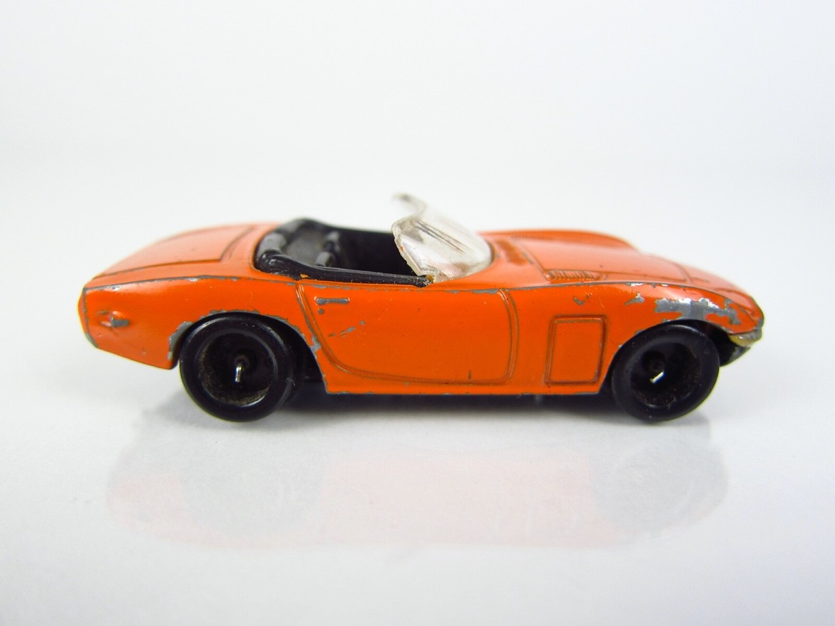 Vintage Playart Toyota 2000GT Convertible Orange 1/64 Scale Black