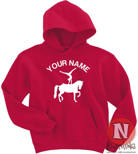 Personalised equestrian vaulting Hoodie kids Hoody cool pony horse gymnastics - Picture 5 of 13