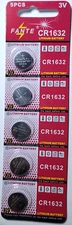 CR1632 (5 PK) 3V LITHIUM BAT. ECR1632 BR1632 SHIPS OUT IN 24HRS FREE SHIP
