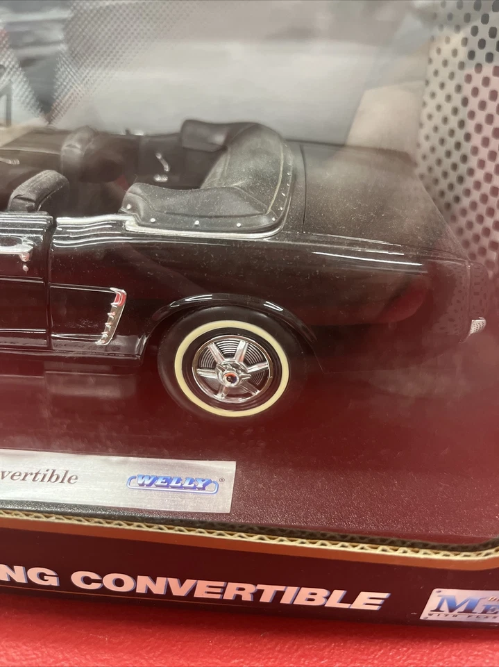WELLY 1964 1/2 1964.5 FORD MUSTANG CONVERTIBLE BLACK 12519W 1/18 MINT! RARE - Image 4 of 4