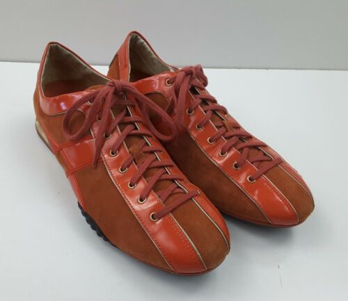 Cole Haan NikeAir Women's Orange Red Suede Patent Lace Up Shoes Sneakers 9.5 B - Picture 1 of 8