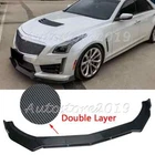 For Cadillac CTS ATS XTS Carbon Fiber Front Bumper Lip Splitter Spoiler Body Kit